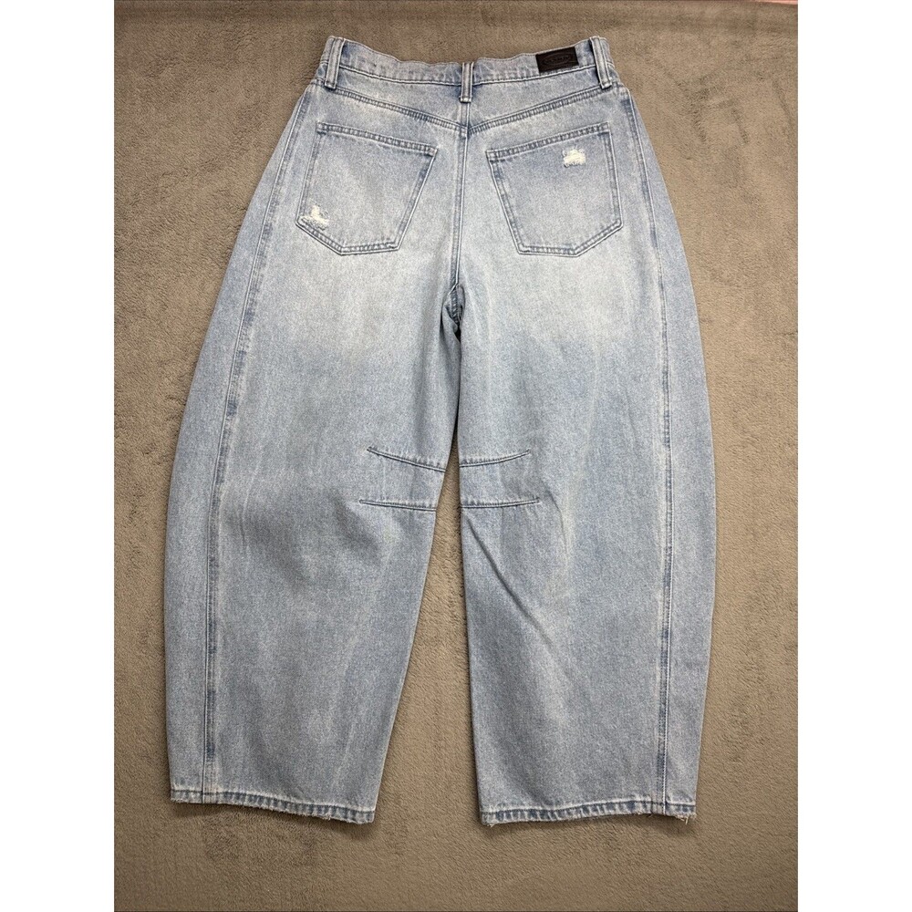 Scoop High Rise Barrel Ankle Jeans Womens Size 8 Distressed Light Wash NWT - Picture 5 of 9